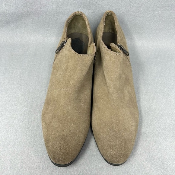 Very Volatile Los Angeles Heeled Ankle Bootie Womens 10 Tan Suede Zip Up - Picture 5 of 13